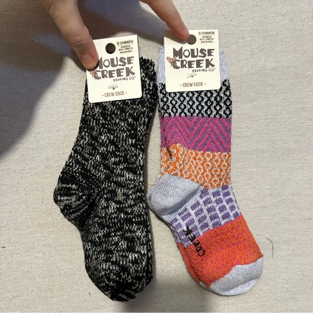 Mouse Creek Mixed-Color Crew Socks - Pack of 2